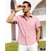 imageAlimens ampamp Gentle Mens Linen Shirts Short Sleeve Button Down Shirts Wrinkle Free Casual Vacation Beach Summer TopsPink