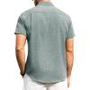imageAlimens ampamp Gentle Mens Linen Shirts Short Sleeve Button Down Shirts Wrinkle Free Casual Vacation Beach Summer TopsTeal