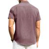 imageAlimens ampamp Gentle Mens Linen Shirts Short Sleeve Button Down Shirts Wrinkle Free Casual Vacation Beach Summer TopsWine Red