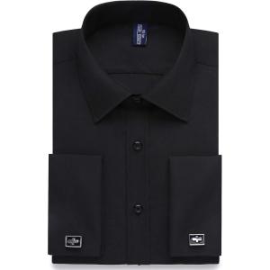 image:imageAlimens amp Gentle French Cuff Regular Fit Dress Shirts Cufflink IncludedBlack