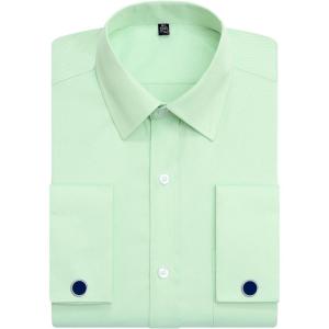 image:imageAlimens amp Gentle French Cuff Regular Fit Dress Shirts Cufflink IncludedGreen