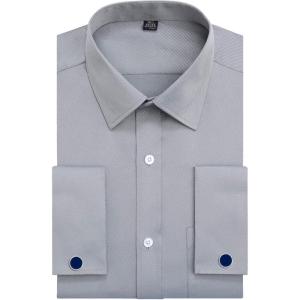 image:imageAlimens amp Gentle French Cuff Regular Fit Dress Shirts Cufflink IncludedGrey