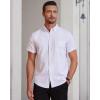 image:imageAlimens amp Gentle Mens Short Sleeve Oxford Shirt Regular Fit Button Down Collar Shirts with PocketAll White