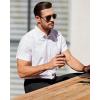 image:imageAlimens amp Gentle Mens Short Sleeve Oxford Shirt Regular Fit Button Down Collar Shirts with PocketAll White