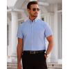 image:imageAlimens amp Gentle Mens Short Sleeve Oxford Shirt Regular Fit Button Down Collar Shirts with PocketLight Blue