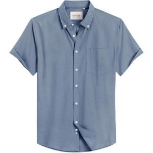 image:imageAlimens amp Gentle Mens Short Sleeve Oxford Shirt Regular Fit Button Down Collar Shirts with PocketNavy