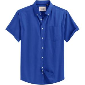 image:imageAlimens amp Gentle Mens Short Sleeve Oxford Shirt Regular Fit Button Down Collar Shirts with PocketRoyal