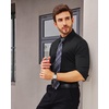 image:imageAlimens amp Gentle Stretch Mens Dress Shirts Slim Fit Long Sleeve Casual Skinny Muscle Fit Wrinkle Free Button Down ShirtBlack