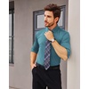 image:imageAlimens amp Gentle Stretch Mens Dress Shirts Slim Fit Long Sleeve Casual Skinny Muscle Fit Wrinkle Free Button Down ShirtBlue Heaven