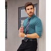 image:imageAlimens amp Gentle Stretch Mens Dress Shirts Slim Fit Long Sleeve Casual Skinny Muscle Fit Wrinkle Free Button Down ShirtBlue Heaven