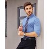 image:imageAlimens amp Gentle Stretch Mens Dress Shirts Slim Fit Long Sleeve Casual Skinny Muscle Fit Wrinkle Free Button Down ShirtClassic Blue