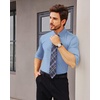 image:imageAlimens amp Gentle Stretch Mens Dress Shirts Slim Fit Long Sleeve Casual Skinny Muscle Fit Wrinkle Free Button Down ShirtCool Blue
