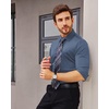 image:imageAlimens amp Gentle Stretch Mens Dress Shirts Slim Fit Long Sleeve Casual Skinny Muscle Fit Wrinkle Free Button Down ShirtInfinity Blue