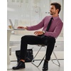 image:imageAlimens amp Gentle Stretch Mens Dress Shirts Slim Fit Long Sleeve Casual Skinny Muscle Fit Wrinkle Free Button Down ShirtMellow Mauve