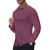 image:imageAlimens amp Gentle Stretch Mens Dress Shirts Slim Fit Long Sleeve Casual Skinny Muscle Fit Wrinkle Free Button Down ShirtMellow Mauve