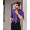image:imageAlimens amp Gentle Stretch Mens Dress Shirts Slim Fit Long Sleeve Casual Skinny Muscle Fit Wrinkle Free Button Down ShirtPurple