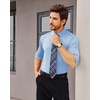 image:imageAlimens amp Gentle Stretch Mens Dress Shirts Slim Fit Long Sleeve Casual Skinny Muscle Fit Wrinkle Free Button Down ShirtSky Blue