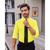 image:imageAlimens amp Gentle Stretch Mens Dress Shirts Slim Fit Long Sleeve Casual Skinny Muscle Fit Wrinkle Free Button Down ShirtYellow