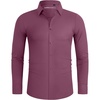 image:imageAlimens amp Gentle Stretch Mens Dress Shirts Slim Fit Long Sleeve Casual Skinny Muscle Fit Wrinkle Free Button Down ShirtMellow Mauve
