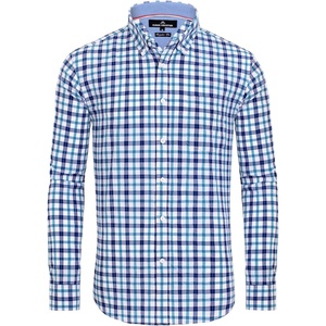 image:imageAlimens amp Gentle Mens Plaid Button Down Shirts Cotton Long Sleeve Dress Shirts Regular Fit Gingham ShirtsBlue  Check