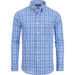 image:imageAlimens amp Gentle Mens Plaid Button Down Shirts Cotton Long Sleeve Dress Shirts Regular Fit Gingham ShirtsBlue  Large Plaid