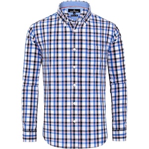 image:imageAlimens amp Gentle Mens Plaid Button Down Shirts Cotton Long Sleeve Dress Shirts Regular Fit Gingham ShirtsBlue Black  Check