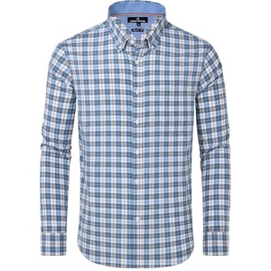 image:imageAlimens amp Gentle Mens Plaid Button Down Shirts Cotton Long Sleeve Dress Shirts Regular Fit Gingham ShirtsBlue Plaid