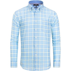 image:imageAlimens amp Gentle Mens Plaid Button Down Shirts Cotton Long Sleeve Dress Shirts Regular Fit Gingham ShirtsBlueYellow  Plaid