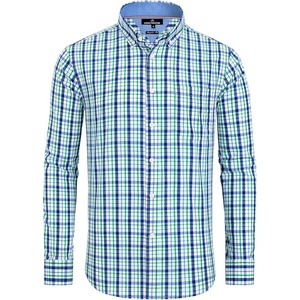 image:imageAlimens amp Gentle Mens Plaid Button Down Shirts Cotton Long Sleeve Dress Shirts Regular Fit Gingham ShirtsGreen Navy  Plaid