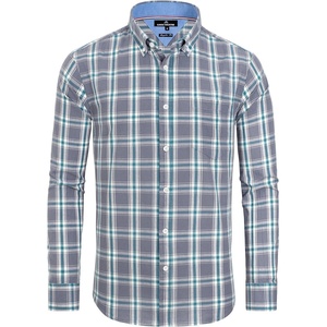 image:imageAlimens amp Gentle Mens Plaid Button Down Shirts Cotton Long Sleeve Dress Shirts Regular Fit Gingham ShirtsGreyGreen  Plaid