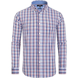 image:imageAlimens amp Gentle Mens Plaid Button Down Shirts Cotton Long Sleeve Dress Shirts Regular Fit Gingham ShirtsNavy Red  Plaid 2