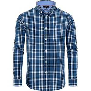 image:imageAlimens amp Gentle Mens Plaid Button Down Shirts Cotton Long Sleeve Dress Shirts Regular Fit Gingham ShirtsNavy White  Checked
