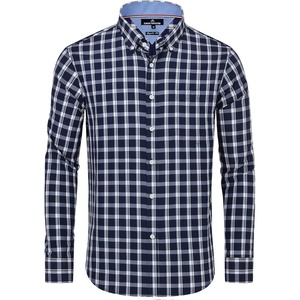 image:imageAlimens amp Gentle Mens Plaid Button Down Shirts Cotton Long Sleeve Dress Shirts Regular Fit Gingham ShirtsNavy White Plaid