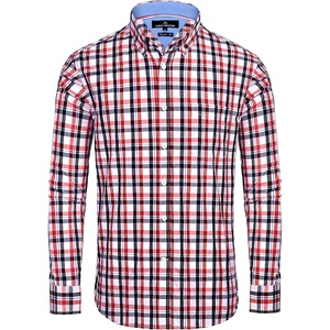 image:imageAlimens amp Gentle Mens Plaid Button Down Shirts Cotton Long Sleeve Dress Shirts Regular Fit Gingham ShirtsRed Black  Check