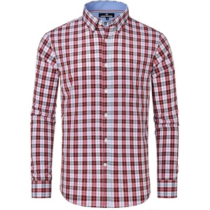 image:imageAlimens amp Gentle Mens Plaid Button Down Shirts Cotton Long Sleeve Dress Shirts Regular Fit Gingham ShirtsRed Plaid