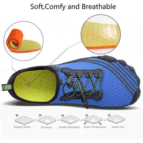 MAYZERO Water Shoes Men Women Swim Surf Shoes Beach Pool Shoes Wide Toe Hiking Aqua Shoes Winter House Slippers