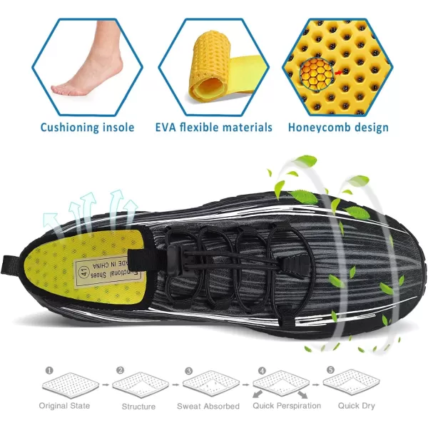MAYZERO Water Shoes Men Women Swim Surf Shoes Beach Pool Shoes Wide Toe Hiking Aqua Shoes Winter House Slippers
