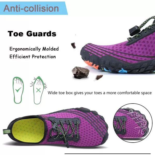 MAYZERO Water Shoes Men Women Swim Surf Shoes Beach Pool Shoes Wide Toe Hiking Aqua Shoes Winter House Slippers