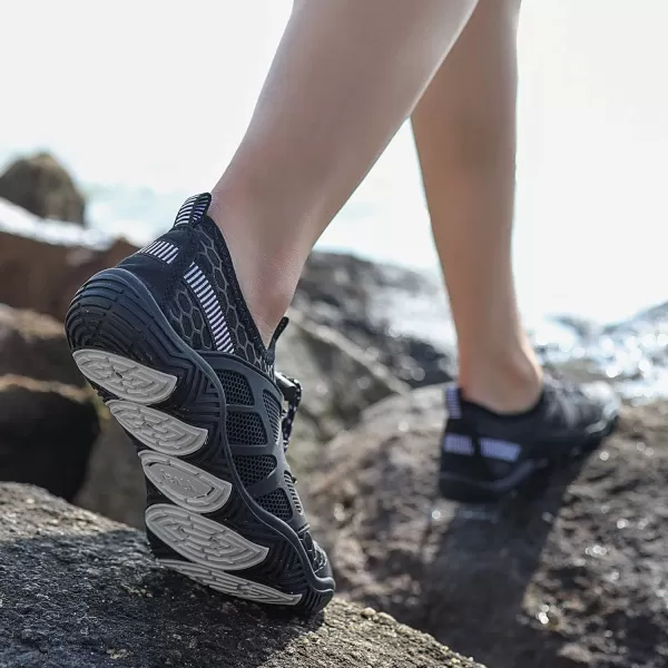 MAYZERO Water Shoes Men Women Swim Surf Shoes Beach Pool Shoes Wide Toe Hiking Aqua Shoes Winter House Slippers