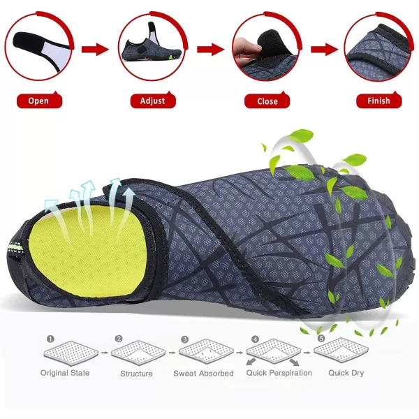 MAYZERO Water Shoes Men Women Swim Surf Shoes Beach Pool Shoes Wide Toe Hiking Aqua Shoes Winter House Slippers