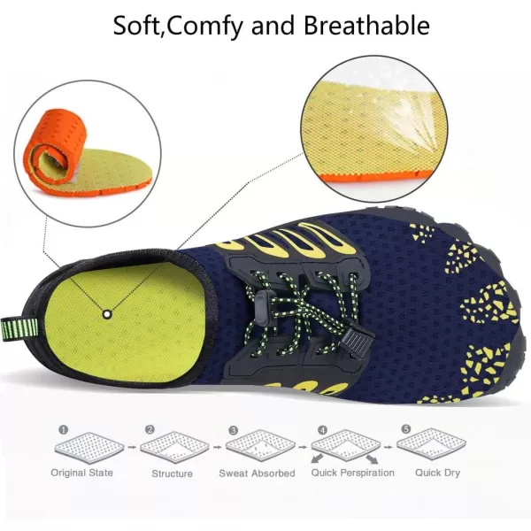 MAYZERO Water Shoes Men Women Swim Surf Shoes Beach Pool Shoes Wide Toe Hiking Aqua Shoes Winter House Slippers