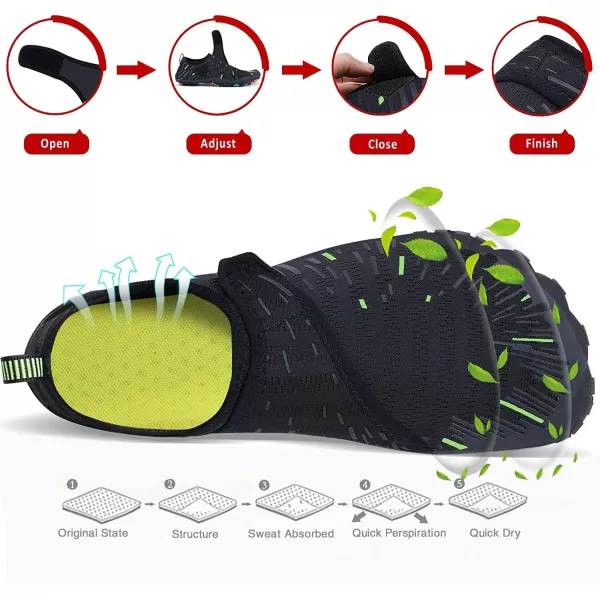 MAYZERO Water Shoes Men Women Swim Surf Shoes Beach Pool Shoes Wide Toe Hiking Aqua Shoes Winter House Slippers