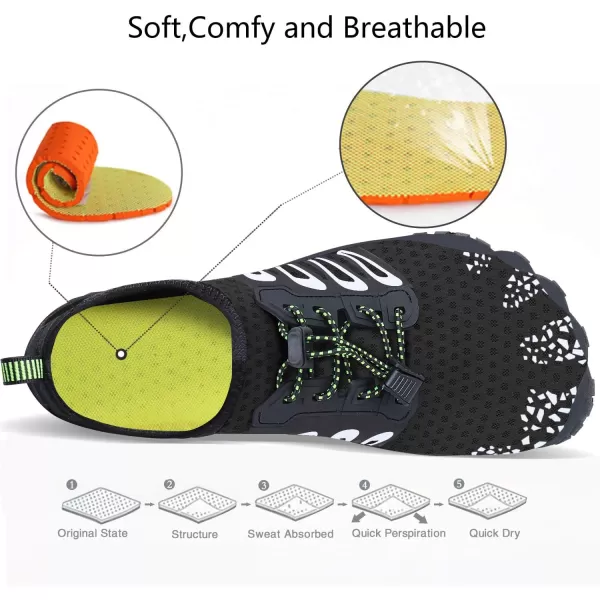 MAYZERO Water Shoes Men Women Swim Surf Shoes Beach Pool Shoes Wide Toe Hiking Aqua Shoes Winter House Slippers