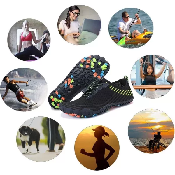MAYZERO Water Shoes Men Women Swim Surf Shoes Beach Pool Shoes Wide Toe Hiking Aqua Shoes Winter House Slippers