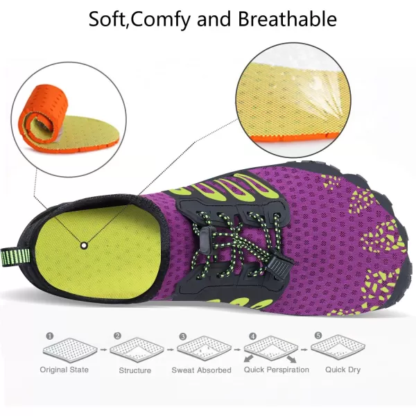 MAYZERO Water Shoes Men Women Swim Surf Shoes Beach Pool Shoes Wide Toe Hiking Aqua Shoes Winter House Slippers