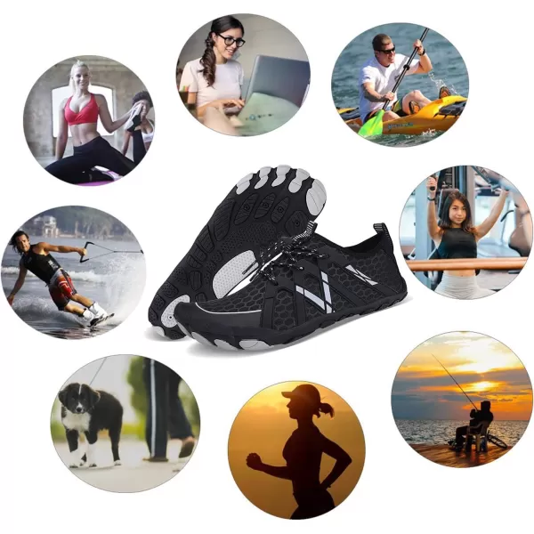 MAYZERO Water Shoes Men Women Swim Surf Shoes Beach Pool Shoes Wide Toe Hiking Aqua Shoes Winter House Slippers