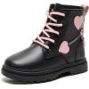 imageDaclay Girls Boots Childrens Boots Outdoor Boots Girls Plush Short Boots Boys bootsBlackk3030