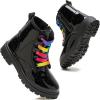 imageDaclay Girls Boots Childrens Boots Outdoor Boots Girls Plush Short Boots Boys bootsBlackp02