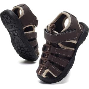 imageDaclay Boys Casual Sports Kids Sandals Breathable Lightweight Fashionable Childrens Outdoor Girls SandalsDark Brown