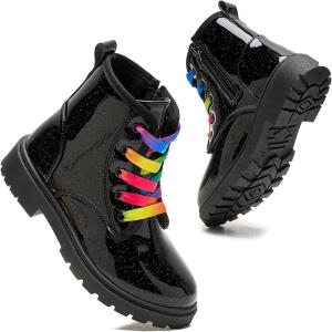 imageDaclay Girls Boots Childrens Boots Outdoor Boots Girls Plush Short Boots Boys bootsBlackp02